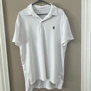 White golf shirt